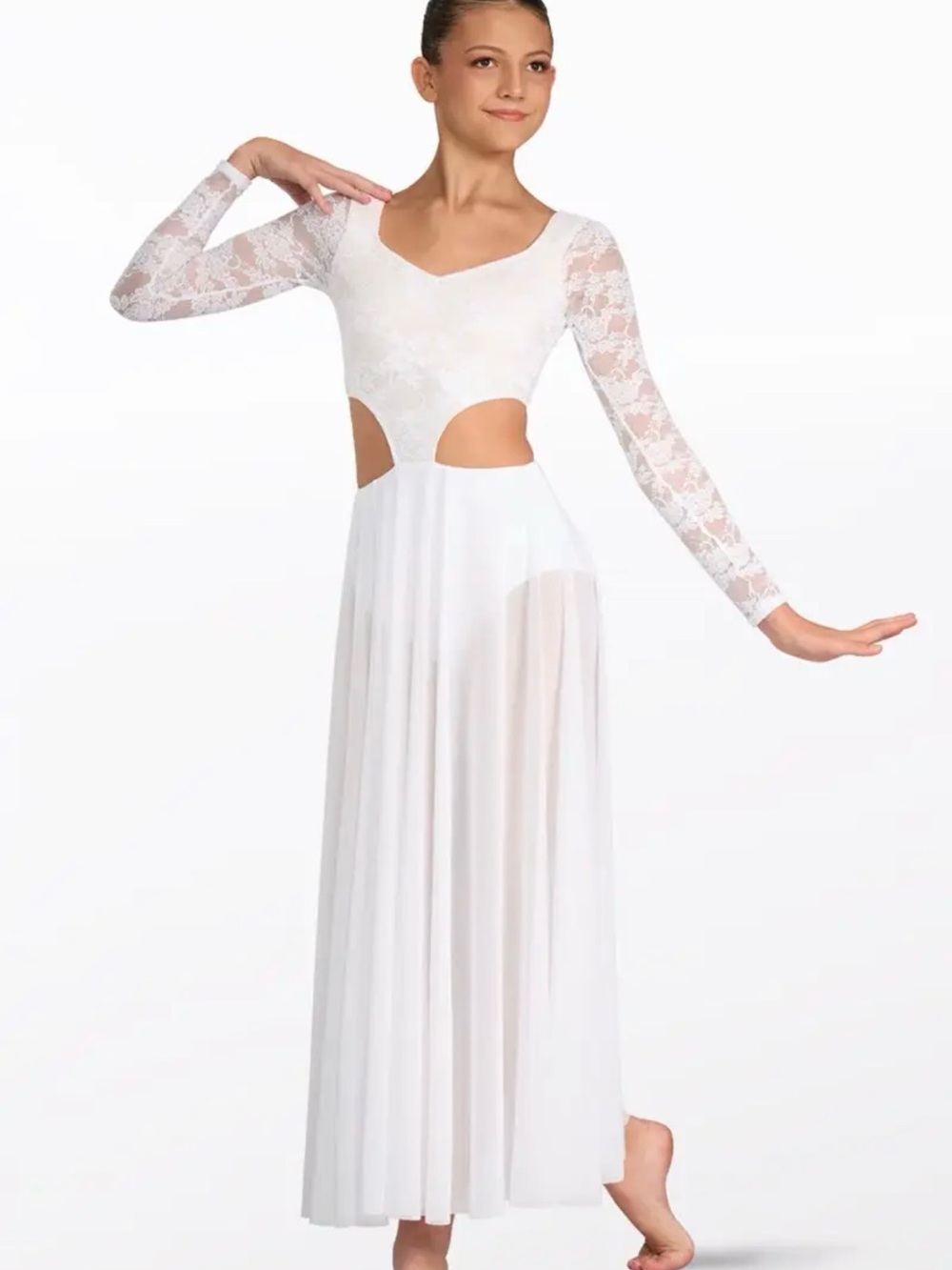 Weissman White Dance Costume Lace Dress